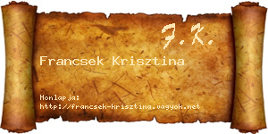 Francsek Krisztina névjegykártya